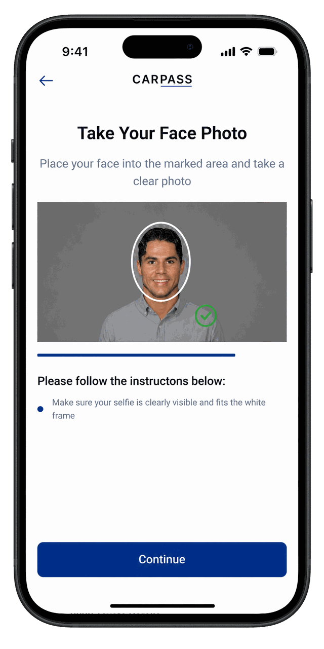 Carpass — take your face photo